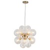 LLHZSY Modern 12-Lights Clear Swirled Ribbed Glass Globe Bubble Chandelier-Gold-18 1/2" - 2 of 4