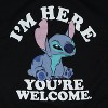 Lilo & Stitch Men's Stitch I'm Here You're Welcome Crewneck Sweatshirt - 2 of 4