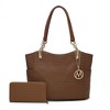 MKF Collection Savannah M Logo Printed Vegan Leather Women’s Tote and Wristlet Wallet by Mia K- 2 pieces - 2 of 4