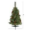 3ft. Pine Artificial Christmas Tree with 50 Clear LED Lights & Pine Cones – Petite Holiday X-Mas Accent - 2 of 4