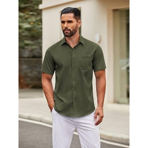 COOFANDY Short Sleeve Button Down Shirts Untucked Dress Shirts - 1 of 4