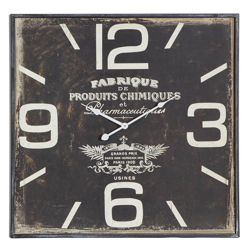 Vintage Wood Wall Clock Black - Olivia &#38; May, 1 of 7