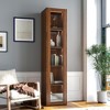Runesay Brown Display Cabinet with Glass Doors, Curio Storage Cabinet with 5 Shelves, Bookcase with LED Lights - 4 of 4