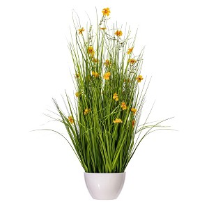 Vickerman Artificial Yellow Potted Artificial Cosmos and Grass - 1 of 4