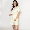 Anna-Kaci Lounge Women's Gingham Short Sleeve Pajama Set with Contrast Buttons and Matching Shorts - 4 of 4