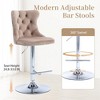 QingMoon Swivel Bar Stools Set of 2, Adjustable Barstools, Velvet Tufted Counter Height Chairs with Nailhead Trim for Kitchen Island, Home Pub - 2 of 4