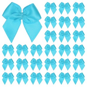 Unique Bargains Polyester Checkered Mini Satin Craft Ribbon Bow 1x1 Inch 200 Pcs - 1 of 4