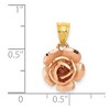 Black Bow Jewelry 14k Rose and Yellow Gold 12mm Rosebud Pendant - 4 of 4