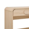 MDF Curved Waterfall Transitional Desk with Drawers and Spacious Work Surface and Statement Pulls and Durable Warp - 3 of 4