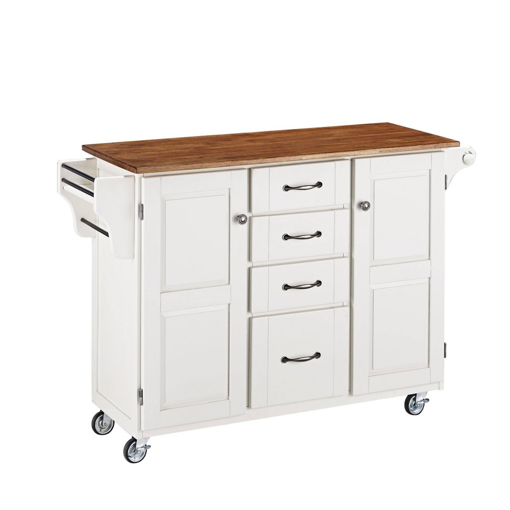 Kitchen Carts And Islands with Wood Top White/Brown Home Styles, Brown Brown