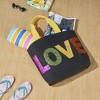 Mina Victory Handbag Sequin "Love" 22" x 15" x 6" Beach Bag with Matching Clutch Black - 3 of 4