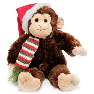 Bearington Nicky The Monkey Christmas Plush, 15 Inch Christmas Plushies Monkey Stuffed Animal, Holiday Plush Gift for Kids - 1 of 4