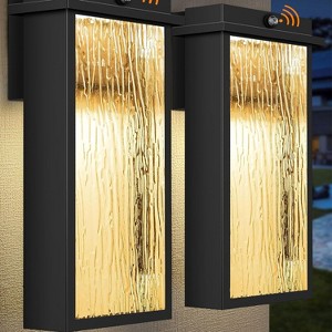 KTMBDW Outdoor Wall Light Fixtures, Porch Sconces Wall Mounted Lighting with Glass Shades, Modern LED Porch Light for Front Door Entryway, 2 Pcs - 1 of 4