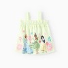 Disney Princess Baby 2pcs Ariel/Cinderella Floral Ruffled Smocked Sleeveless Top And Bloomer Shorts Outfit Set - 2 of 4