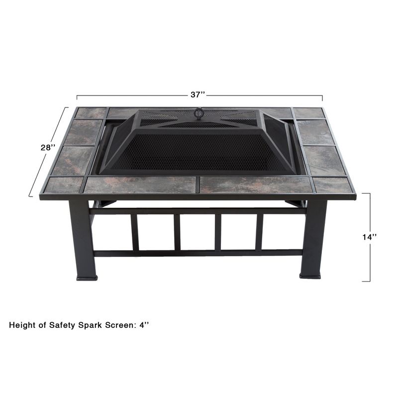 Nature Spring Outdoor Fire Pit - Black Tile Surround, 4 of 7