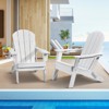 VEVOR Adirondack Chair Plastic, Set of 2 All-Weather Portable Folding Fire Pit Chair, Outdoor Adirondack Patio Chair with Cup Holder - 2 of 4