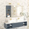 Apmir Rectangular Aluminum Alloy Framed and Tempered Glass Wall Bathroom Vanity Mirror in Matte Black/ Gold/ Silver/ Brown - 2 of 4