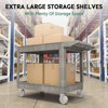 Huxxion Utility Cart with Wheels, Heavy Duty Rolling Service Cart for Warehouse,Garage, Cleaning() - 4 of 4