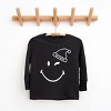 SmileyWorld Santa Hat Outline - Toddler Long Sleeve Graphic Tee and Youth Long Sleeve Graphic T-Shirt - 3 of 4
