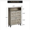 Farmhouse Shoe Cabinet with 2 Flip Drawers – Narrow Freestanding Shoe Organizer with Metal Legs for Entryway, Foyer, Hallway - 2 of 4