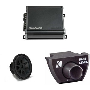 Kicker 50CVX122 CompVX 12" Sub, Dual 2-Ohm & 46CXA8001 Amplifier w/ Bass Knob Bundle - 1 of 4