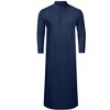 Men's Kaftan Robe Long Sleeve Thobe Button Down Henley Casual Side Split Gown Shirt - 2 of 4