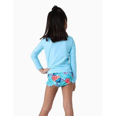 Stitch Disney Stitch Toddler Girls Kids Two Piece Long Sleeve Swimsuit Rashguard Swimwear Sets Bathing Suit (Blue, Kids: 10-11 Years) — фото 5