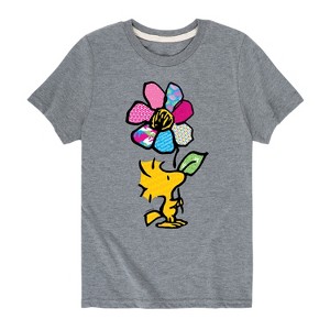 Boys' - Peanuts - Woodstock With Flower And Pattern Short Sleeve Graphic T-Shirt - 1 of 4
