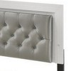 Royal Hampton Queen Size Bed, LED Trim, Button Tufted Headboard, White - 4 of 4