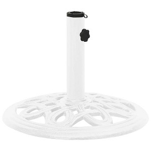 vidaXL Umbrella Base White Cast iron 15.7 in x 12.6 in Decorative Design - 1 of 2