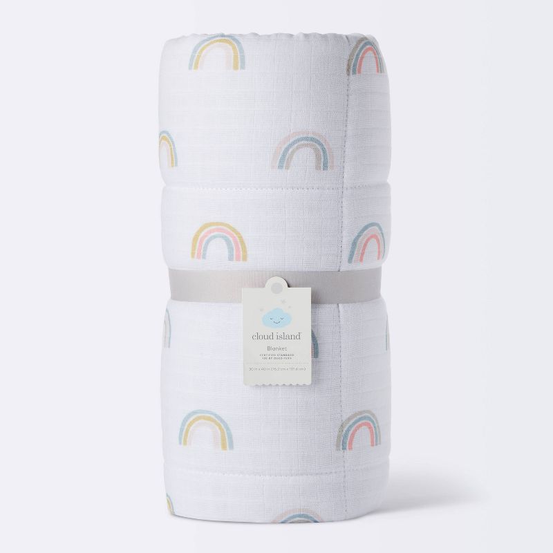 Muslin Quilt Baby and Toddler Blanket - Rainbow - Cloud Island&#8482;, 5 of 6