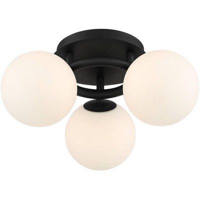 Black Glass 3-Light LED Globe Ceiling Fixture