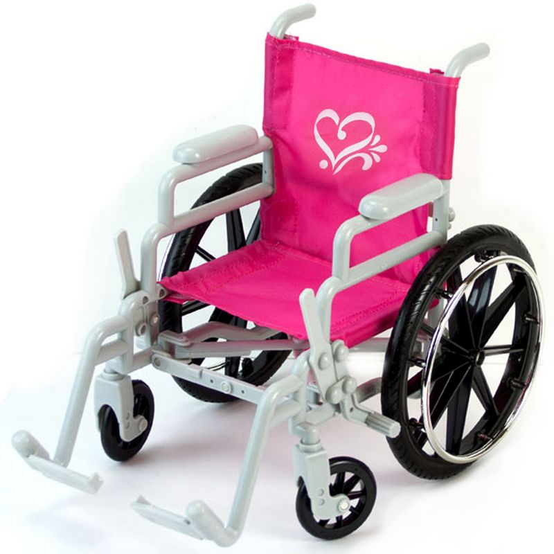 Sophia’s Wheelchair, Cast and Crutches Set for 18" Dolls, Hot Pink, 3 of 8