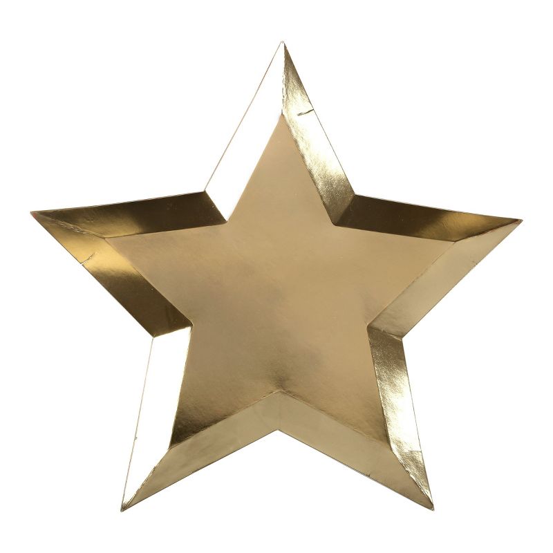 Meri Meri Gold Foil Star Plates (Pack of 8), 1 of 4