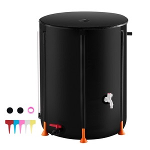 VEVOR Collapsible Rain Barrel, 100 Gallon/380 L Portable Water Tank, PVC Rainwater Collection Barrel with Spigots and Overflow Kit - 1 of 4