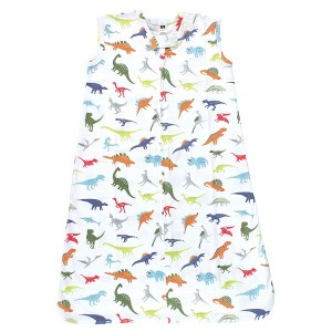 Hudson Baby Infant Boys Cotton Sleeveless Wearable Sleeping Bag, Sack, Blanket, Multicolor Dinosaurs - 1 of 2