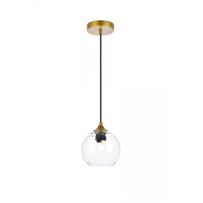 Elegant Lighting Cashel 6 inch brass pendant