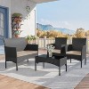 ALAULM Patio Furniture Set 4 Pieces Outdoor Wicker Rattan Chairs Conversation Sets w/Coffee Table, Rocking Bistro Set - 3 of 4