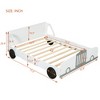 NicBex Twin/Full Size Car-Shaped Platform Bed Frame with Wheels for Boys,Solid Wood Slats Support,No Box Spring Needed,Easy Assembly,Blue/Gray/White - 3 of 4