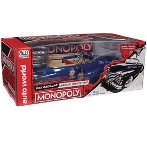 Die-Cast Silver Screen Machines: Monopoly 1947 Cadillac Convertible with Figure 1/18 Scale  Car - 1 of 1
