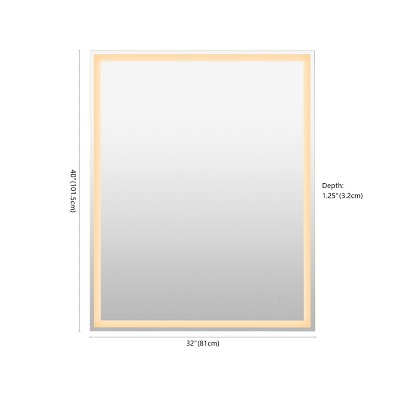 Pax Rectangular Frameless LED Bathroom Vanity Mirror