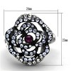 Slickblue Women's Two-Tone IP Black Ring, Stainless Steel with Amethyst Synthetic Crystal, Flower Style, Size 5-10 - 2 of 4