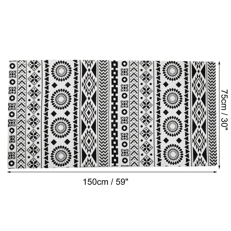 Unique Bargains Soft Absorbent Beach Towel Geometry Pattern Classic Design Black White 59"x30" for Beach 1 Pcs, 4 of 7