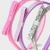 Girls' 3pk Gem Bows Headband - Cat & Jack™ Pink/Purple/Silver: Fashion Hair Accessories, All Hair Types, Ages 3+ - 3 of 3