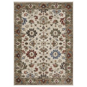 Captiv8e Designs Hanford Vintage Bordered Ivory/Green Rug - 1 of 4