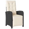 vidaXL 3 Piece Bistro Set with Cushions Black Poly Rattan - 4 of 4