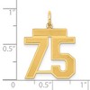 Black Bow Jewelry 14k Yellow Gold, Jersey Collection, Medium Number 75 Pendant - 3 of 4