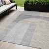 Silver Gray And Beige Geometric Washable Indoor Outdoor Area Rug - 2 of 4