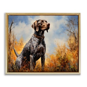 Stupell Industries Brown Bird Hunting Dog Floating Frame Canvas Art - 1 of 4