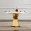Dolonm 47" Round Modern Marble Dining Table with Stainless Steel Base for Kitchen Dining Room - 3 of 4